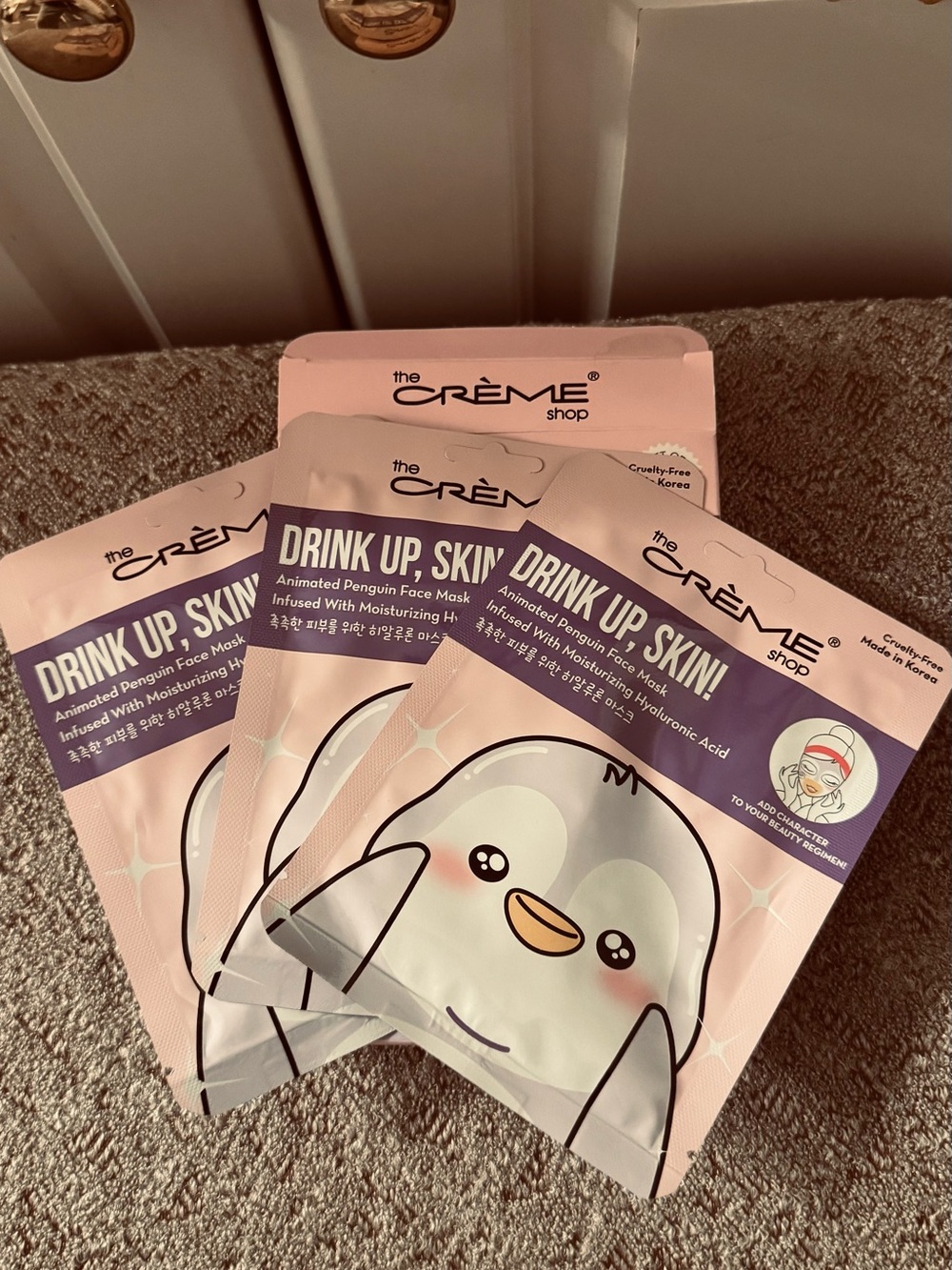 The Crème Shop Drink Up, Skin! Penguin Hydrating Sheet Mask - Pink